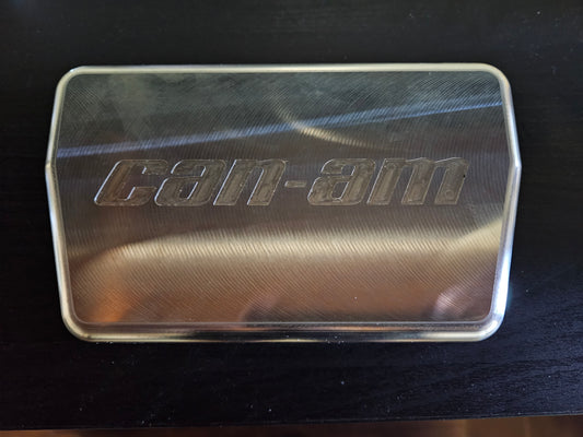 Billet Rugged Radio Cover by Reed made Speed with Can-Am Text Logo